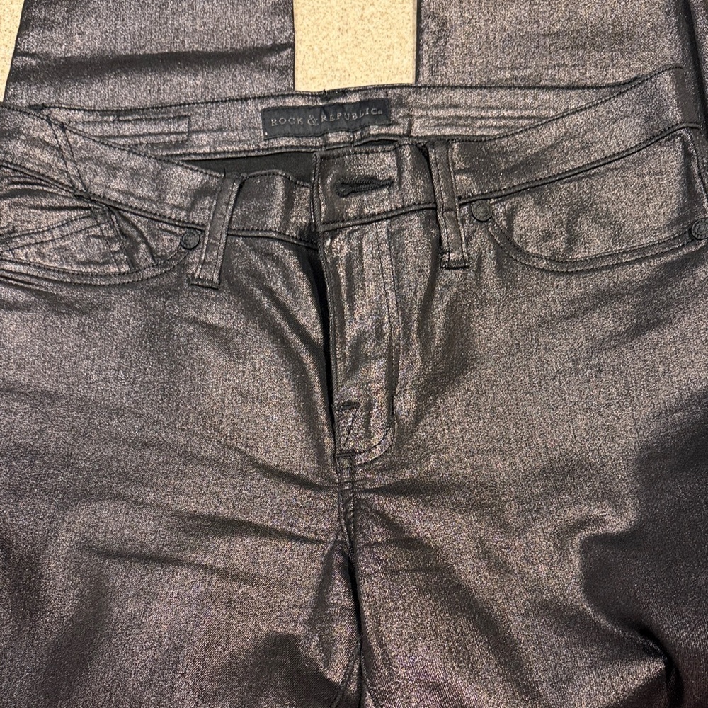 Rock & Republic Shimmering Pants Size 10 - Picture 6 of 10